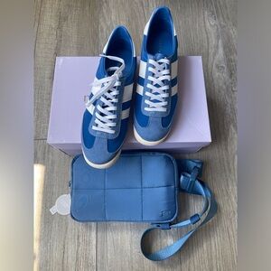 Blue and White Sneakers